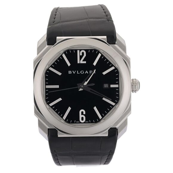 Bulgari Octo Date BGO41S Black 41mm Skeleton Back Men's Watch - Picture 1 of 15